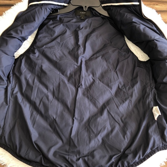 J.Crew Navy/White Striped Puffer Vest - Picture 9 of 10
